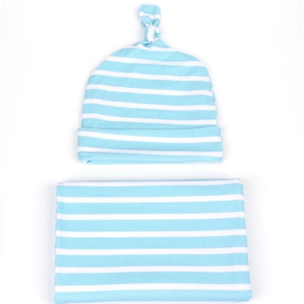 #Sky Blue Striped Swaddle Wrap